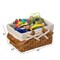 Double Handle Woodchip Basket with Liner - Perfect as Toy Organizer, Storing Fresh Fruits or Safeguarding Your Must-Have Beach Essentials for Unforgettable Holidays or Picnic Parties